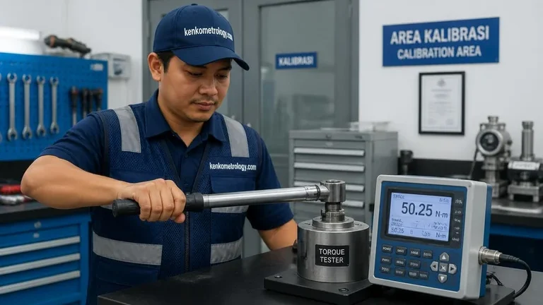 Jasa kalibrasi torsi pada torque wrench dengan torque tester